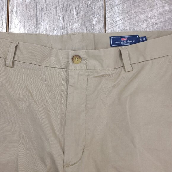 Vineyard Vines Breaker Short Mens 38 Beige Broken In Chino Classic Twill Walking - Picture 5 of 9